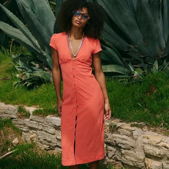 Free People | Dresses | Euc Free People New In Town Midi Dress Size Small Peach | Poshmark Free People | Dresses | Euc Free People New In Town Midi Dress Size Small Peach | Poshmark